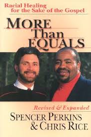 Book cover: More Than Equals. Picture of authors Spencer Perkins and Chris Rice